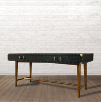 The Edwardian Study Desk in Black Leather