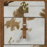 Hair-on Leather Bed Side Table