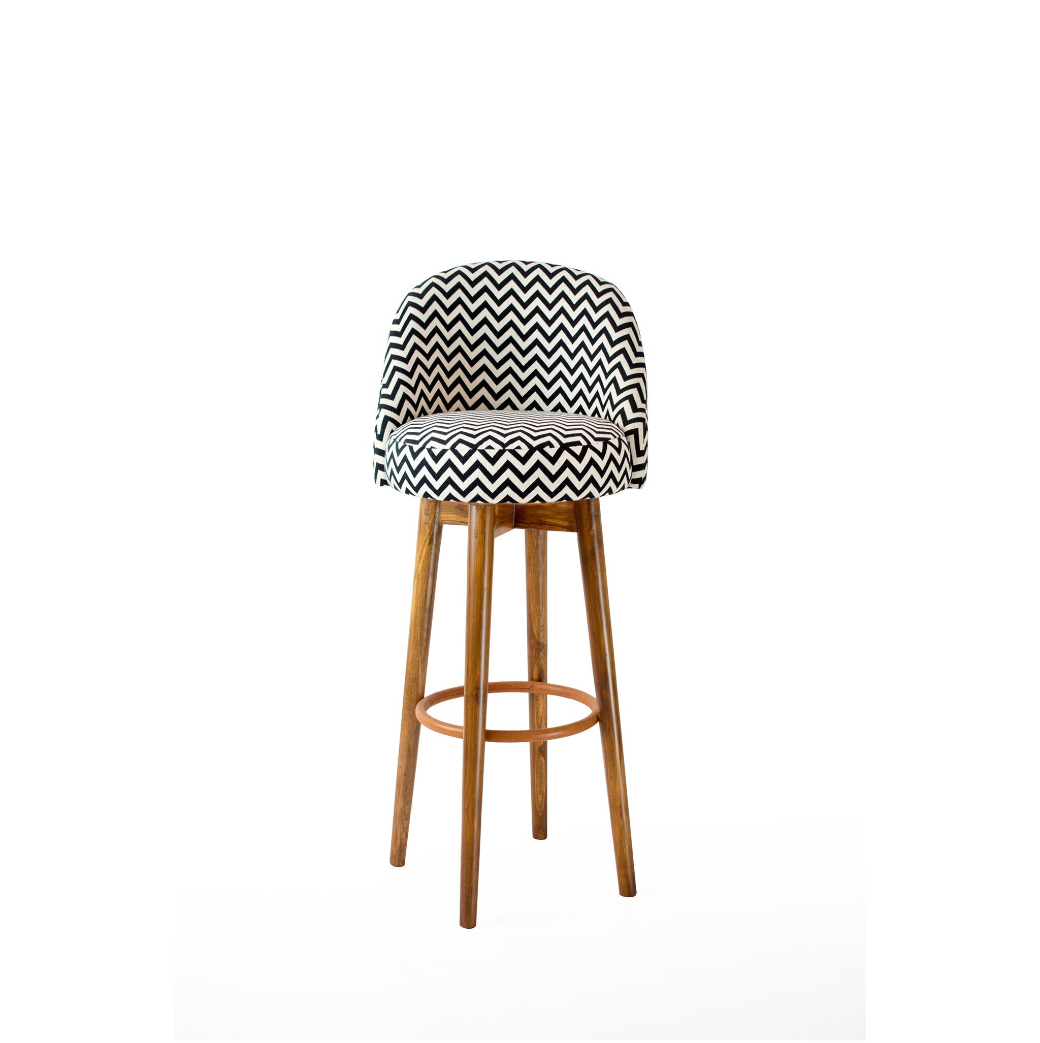 Chevron Bar Stool with Curved Back