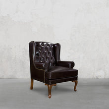 Load image into Gallery viewer, Directors Wing Chair in Espresso Brown
