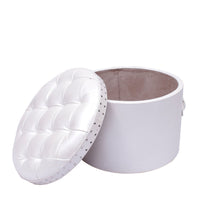 Ivory Round Pouffe