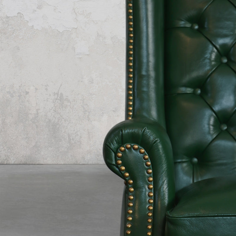 Heritage Wing Chair in Bottle Green
