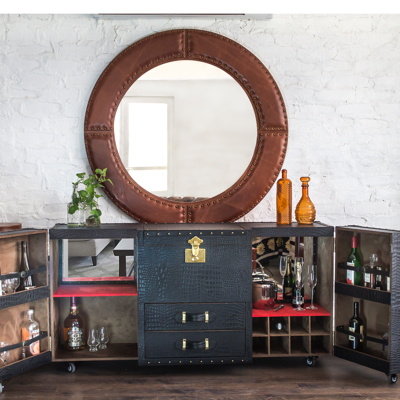 Manhattan Potable Bar Console- Black