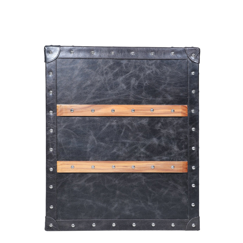 Vintage Streamer Trunk Bed Side Table - Vintage Black