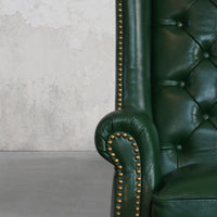 Heritage Wing Chair- Bottle Green