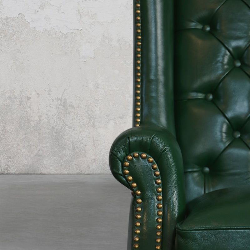 Heritage Wing Chair- Bottle Green