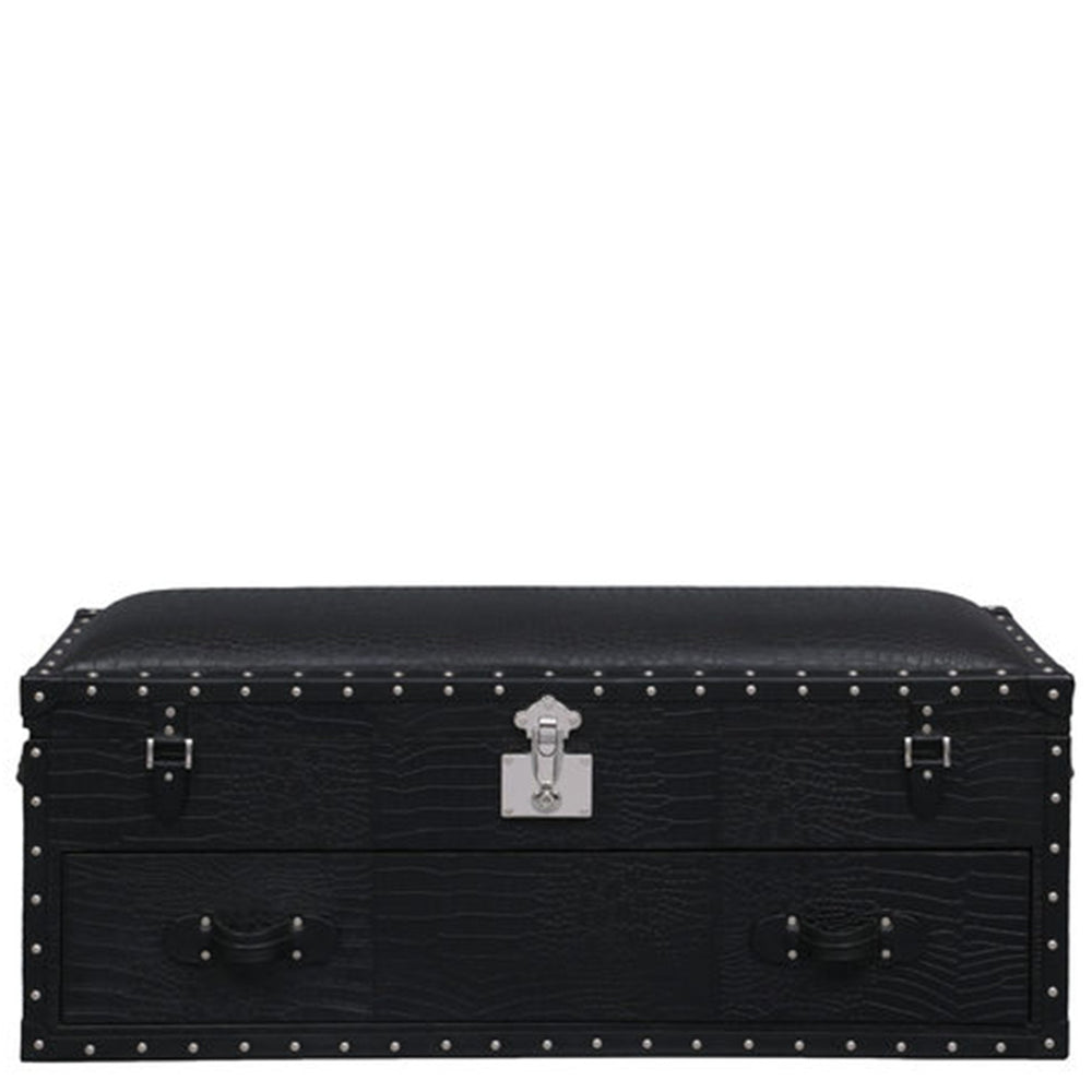 Long Seating and Storage Trunk - Black