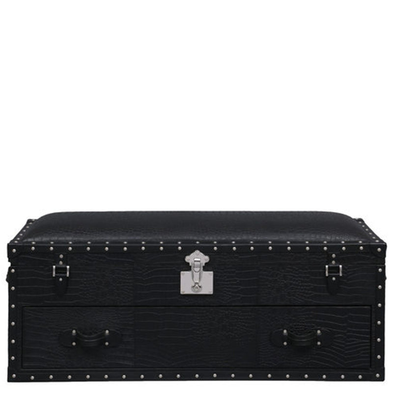 Long Seating and Storage Trunk - Black