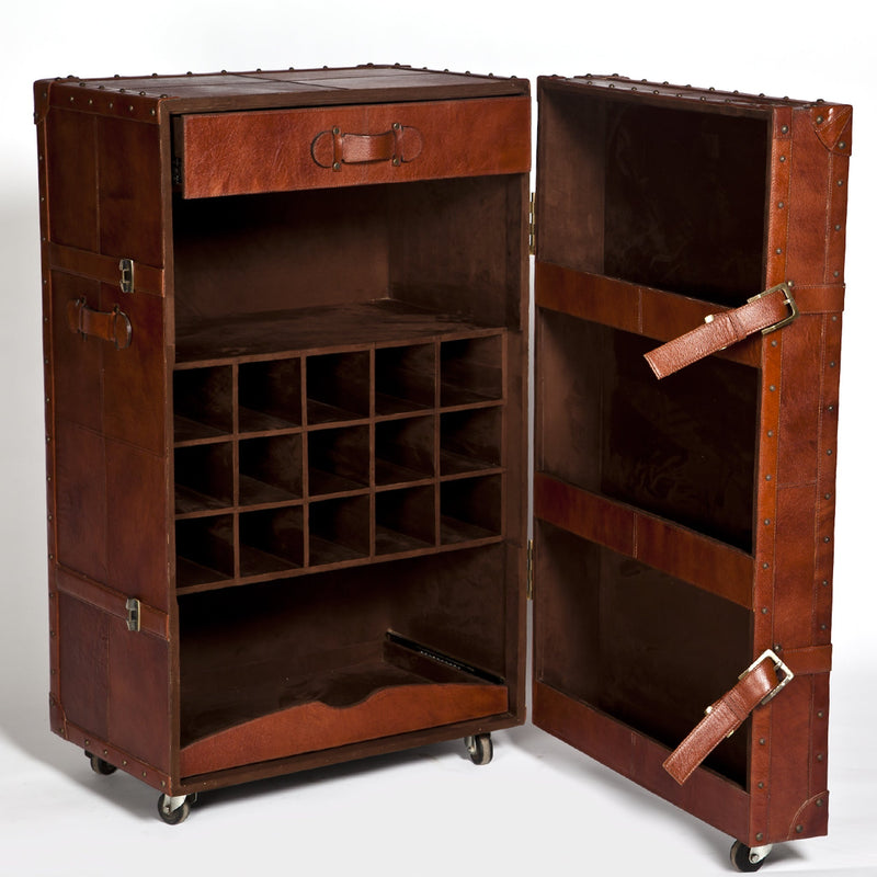 Single Door Trunk Bar - Vintage Brown