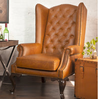 Heritage Wing Chair in Tangerine