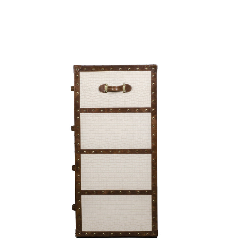 Vintage Trunk Chest of Drawers - Cream