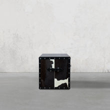 Load image into Gallery viewer, Black &amp; White Hair-on Bed Side Table

