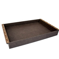Tray On Stand in Brown Leather