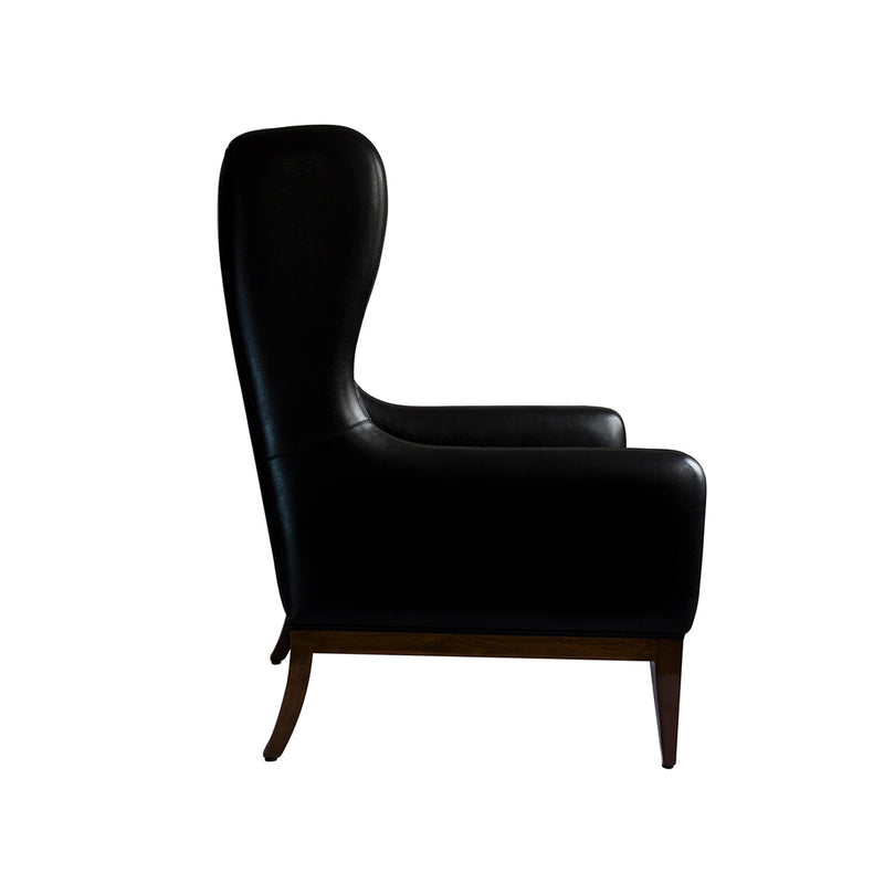 Manhattan High Back Wing Chair - Black