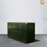 Vintage Trunk Cabinet - Bottle Green