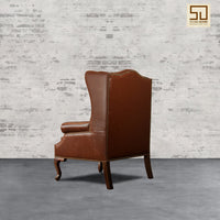 Heritage Wing Chair in Vintage Brown