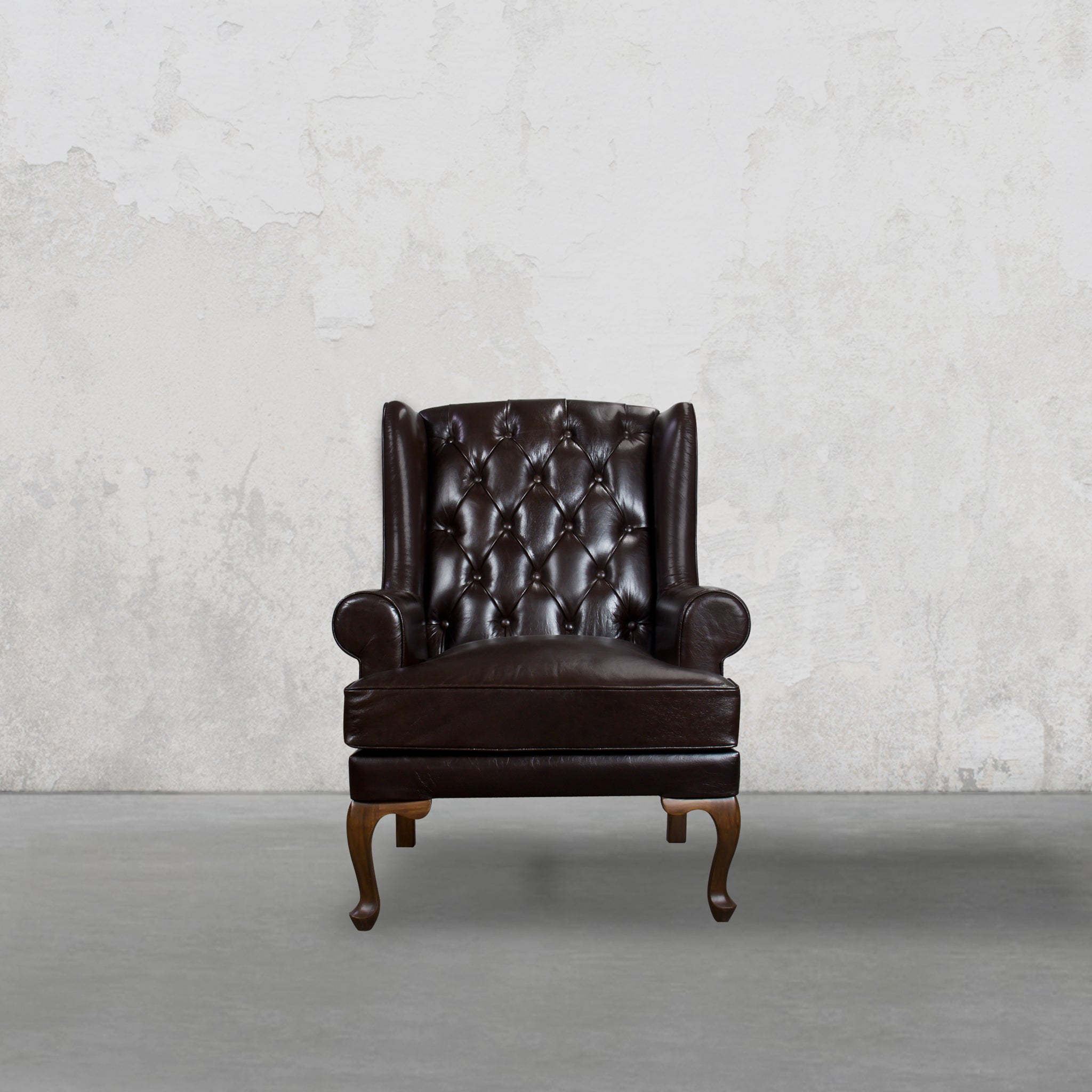 Directors Wing Chair in Espresso Brown