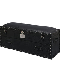 Long Seating and Storage Trunk - Black