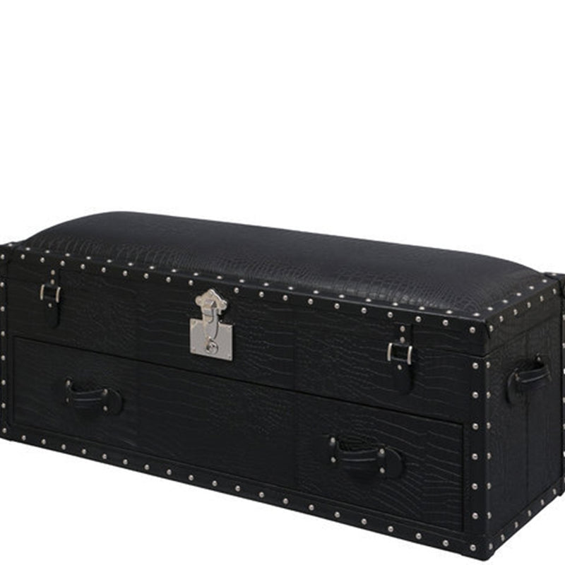 Long Seating and Storage Trunk - Black