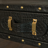 The Edwardian Study Desk in Black Leather