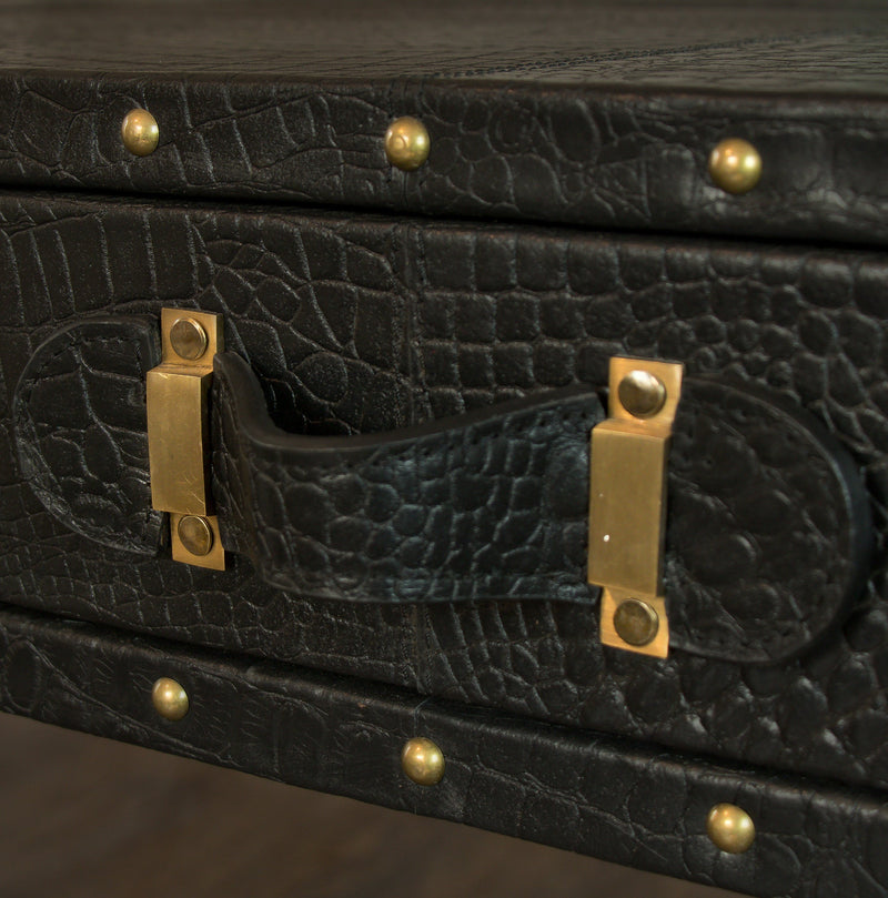 The Edwardian Study Desk in Black Leather