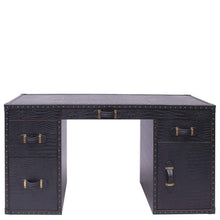 Load image into Gallery viewer, Directors Desk in Black Leather
