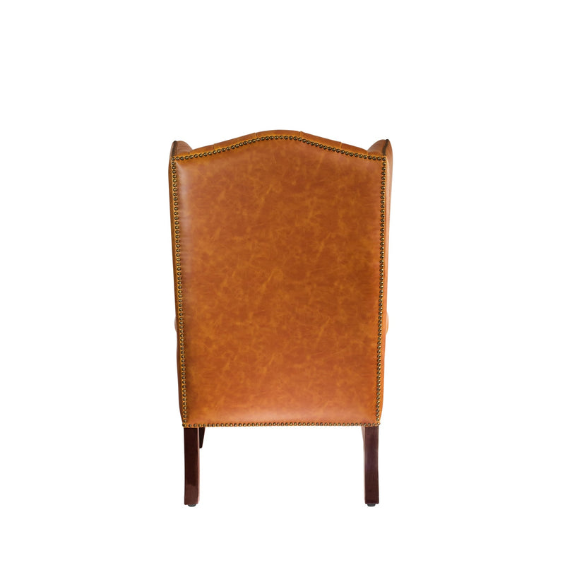 Heritage Wing Chair in Tangerine
