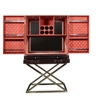 Heritage Trunk Bar on Stand - Vintage Brown Tan