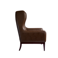 Manhattan High Back Wing Chair - Coffee Brown