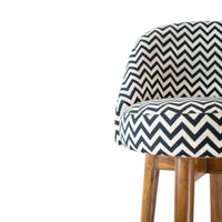 Chevron Bar Stool with Curved Back