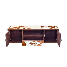 Load image into Gallery viewer, Hair-on Streamer Trunk Plasma TV Console
