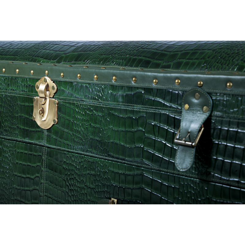 Long Seating and Storage Trunk - Bottle Green
