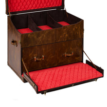 Load image into Gallery viewer, Leather Vintage Streamer Trunk Coffee Table
