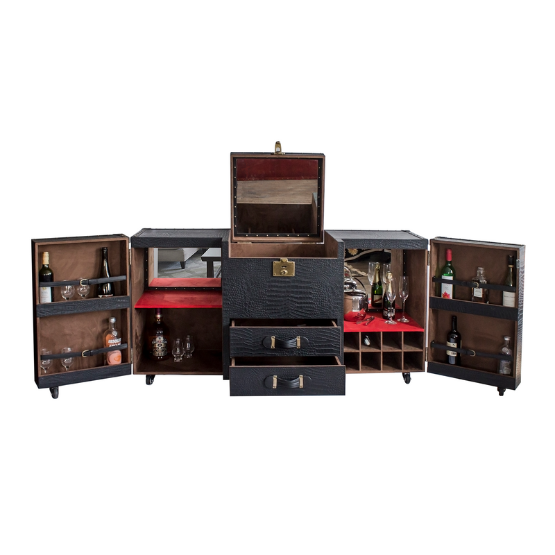 Manhattan Potable Bar Console- Black