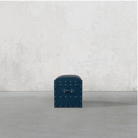 Long Seating and Storage Trunk - Vintage Blue