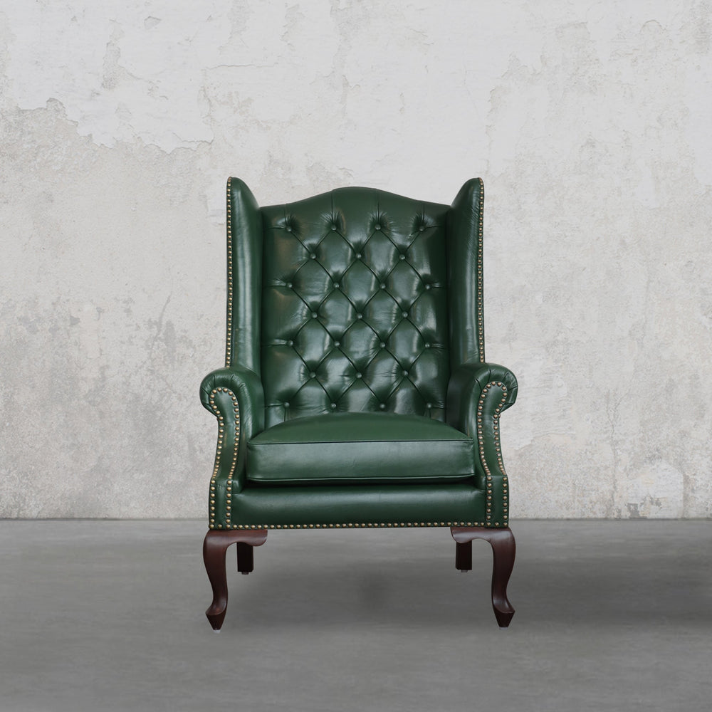 Heritage Wing Chair in Bottle Green