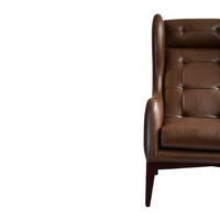 Manhattan High Back Wing Chair - Coffee Brown