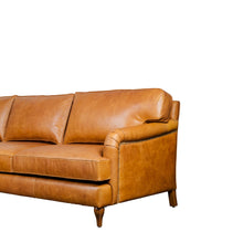 Load image into Gallery viewer, Lancashire Round Arm Four Seater Leather Sofa
