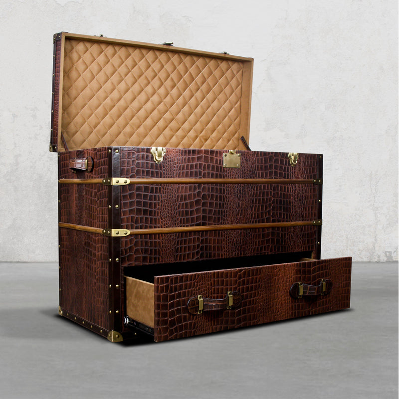 Streamer Trunk Chest of Drawers - Vintage Brown