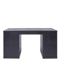 Directors Desk in Black Leather