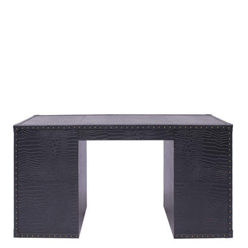 Directors Desk in Black Leather