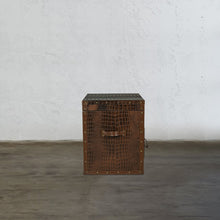 Load image into Gallery viewer, Bed Side Table with Top Open - Vintage Brown Tan
