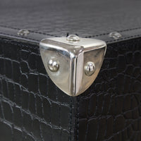 Vintage Trunk Coffee Table in Black Leather