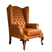 Heritage Wing Chair in Tangerine