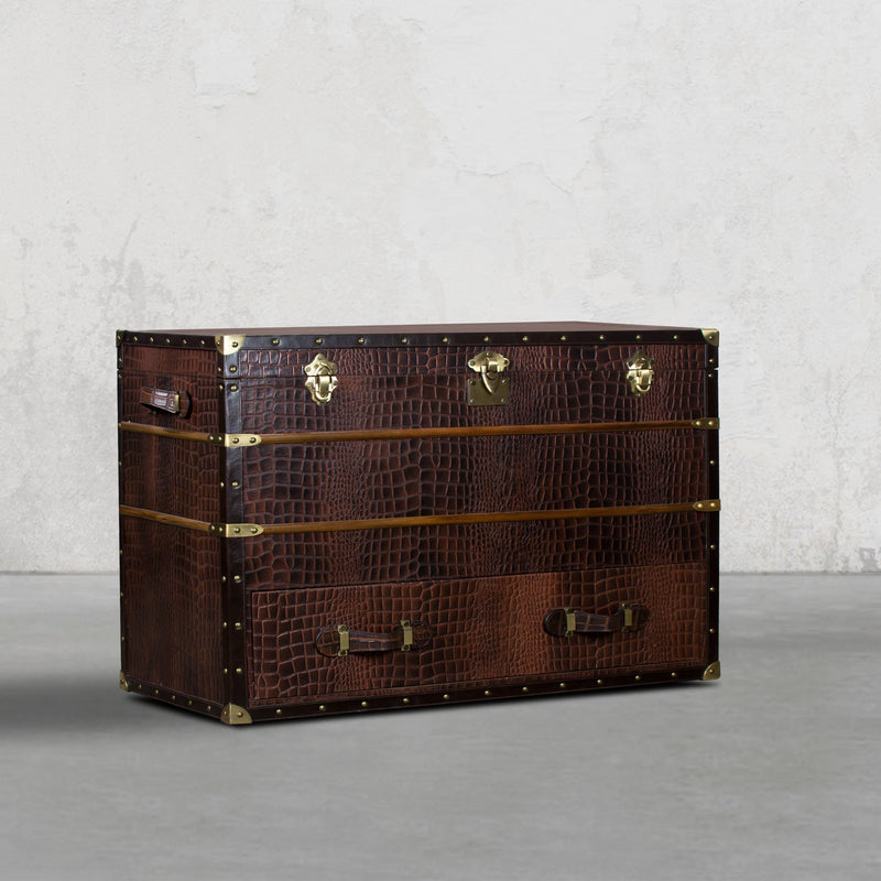 Streamer Trunk Chest of Drawers - Vintage Brown