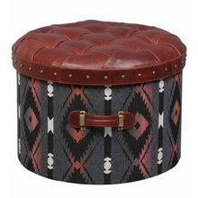 Load image into Gallery viewer, Traditional Textile Round Pouffe
