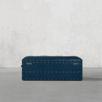 Long Seating and Storage Trunk - Vintage Blue