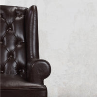 Directors Wing Chair in Espresso Brown
