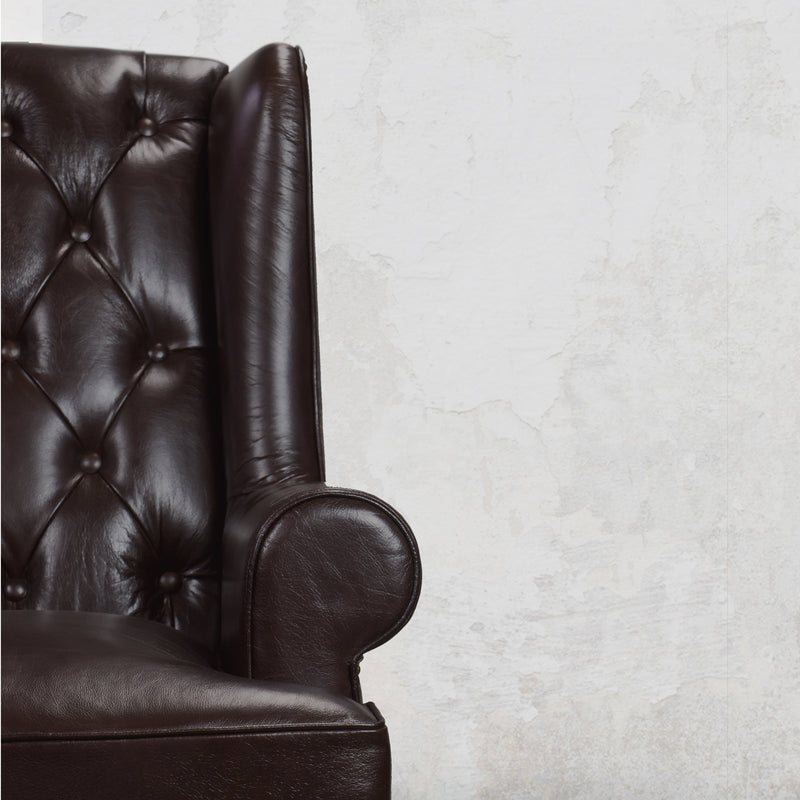 Directors Wing Chair in Espresso Brown