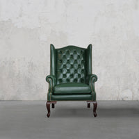 Heritage Wing Chair- Bottle Green